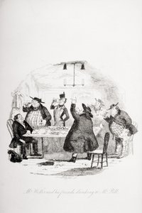El Sr. Weller y sus amigos brindando por el Sr. Pell, ilustración de 